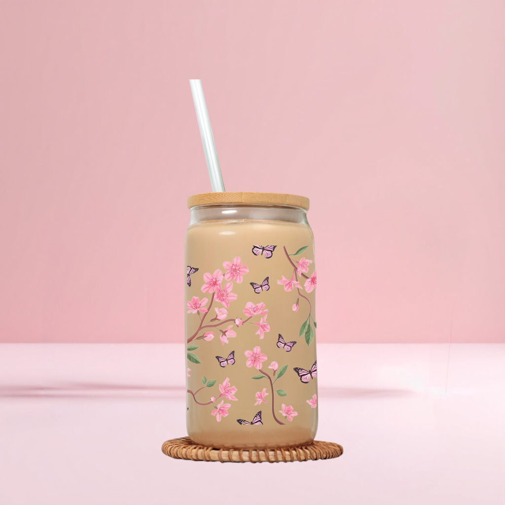 Butterfly Glass Cup