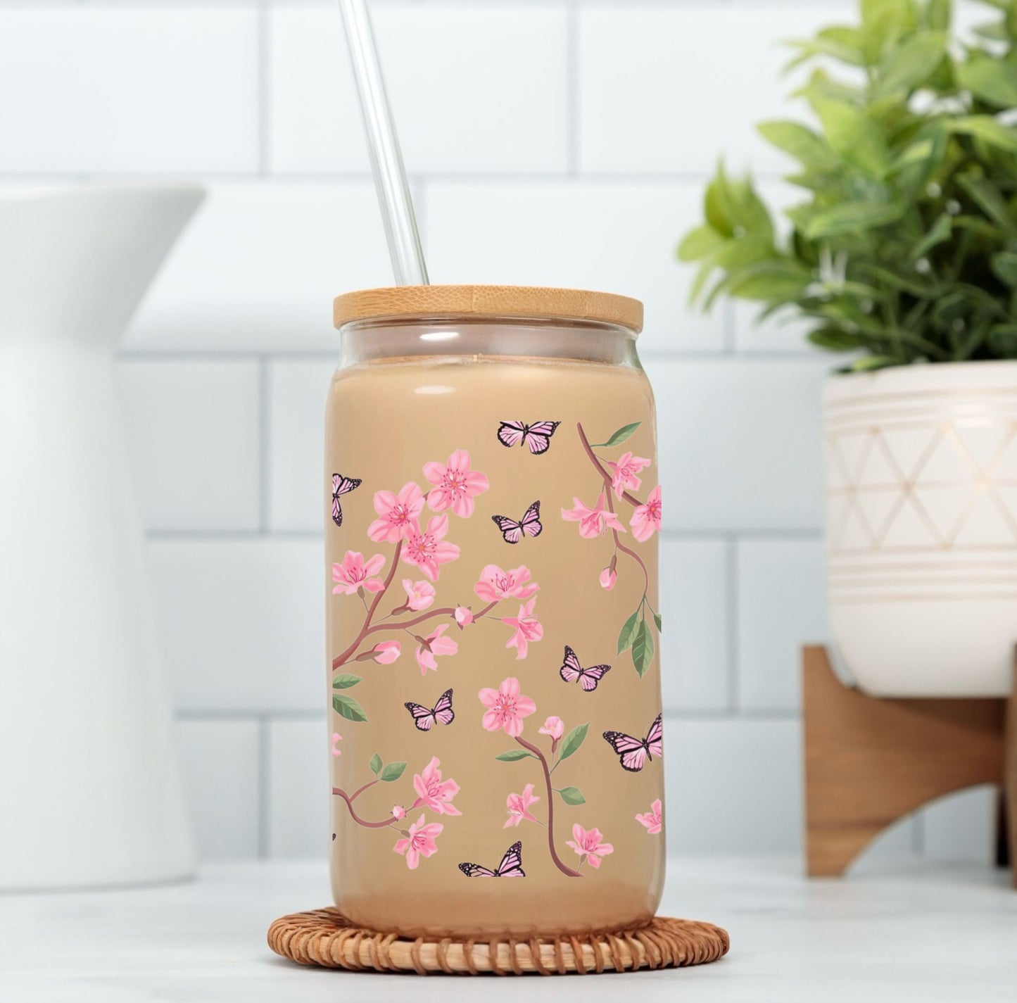 Butterfly Glass Cup