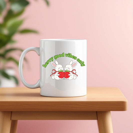 Strawberry White Ceramic Mug